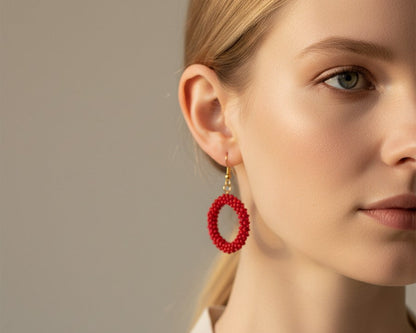 Earrings "Scarlet Veil"